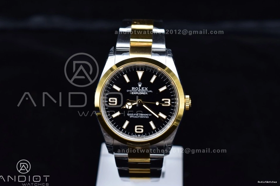 Best 1:1 Steel DD 36mm VSF 904L Black 124273 842 YG Edition Dial Bracelet SS on Resilient Explorer 0108